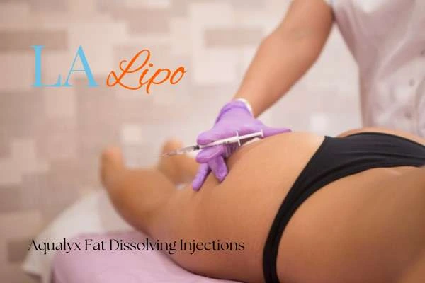 Woman having fat dissolving injections Sevenoaks on thighs